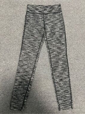 Diadora Black & Gray Space-Dye Kids Leggings